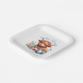 Rustikales Niedliches Baby Highland Cow Pappteller (Gewinkelt)