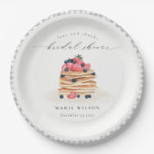 Rustikales Niedliches Fruchtpancake Wasserfarben B Pappteller (Vorderseite)