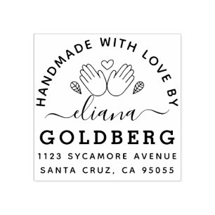 Rustikales niedliches handgemachtes mit gummistempel