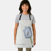 Rustikales Niedliches Kind Gezeichnet Aqua Blue Wa Schürze (Insitu)