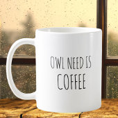 Rustikales Niedliches Owl Animal Puff Witze Funny Kaffeetasse