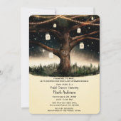 Rustikales Night Tree Lights Mason Jars Brautparty Einladung (Vorderseite)