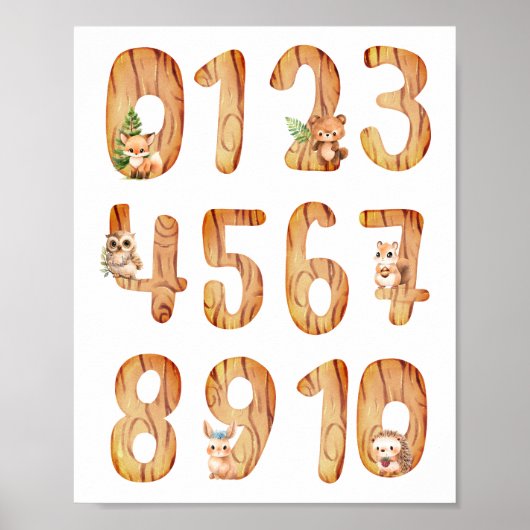 Rustikales Numbers Boy Kinderzimmer Poster (Vorne)