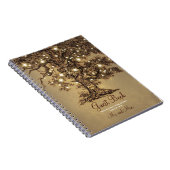 Rustikales Oak Tree String Lights Wedding Guest Bo Notizblock (Rechte Seite)