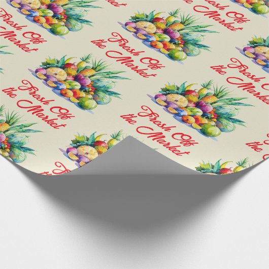 Rustikales Obst-Brautparty Geschenkpapier (Ecke)