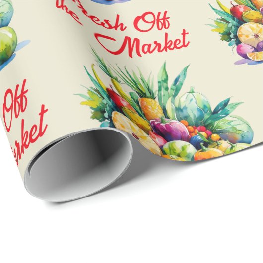 Rustikales Obst-Brautparty Geschenkpapier (Rolleneckpunkt)