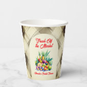 Rustikales Obst-Brautparty Pappbecher (Rückseite)