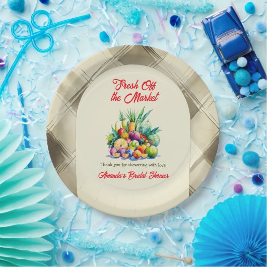 Rustikales Obst-Brautparty Pappteller (Party)