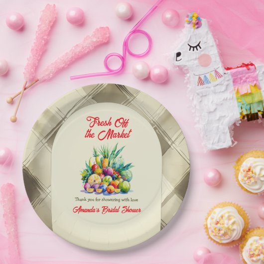 Rustikales Obst-Brautparty Pappteller (Party)
