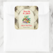 Rustikales Obst-Brautparty Quadratischer Aufkleber (Tasche)