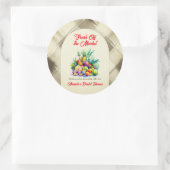 Rustikales Obst-Brautparty Runder Aufkleber (Tasche)