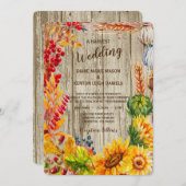 Rustikales Obst und Blume Ernte Hochzeit Einladung (Vorne/Hinten)