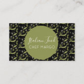 Rustikales Olive Branch Muster Italienischer Koch  Visitenkarte (Vorderseite)