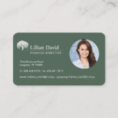 Rustikales Olive Green & White Willow Tree Logo Fo Visitenkarte (Vorderseite)