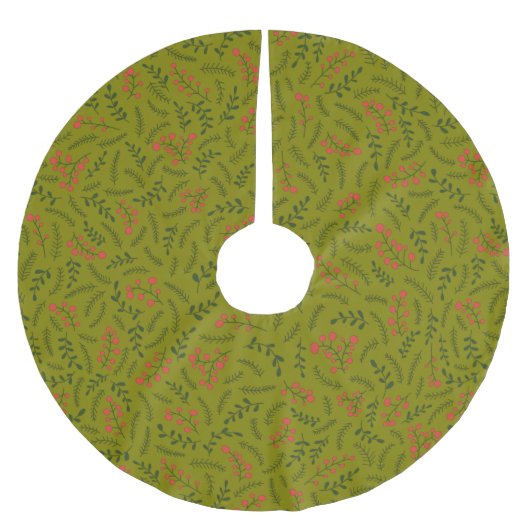 Rustikales Olivenbaummuster Polyester Weihnachtsbaumdecke (Vorderseite)