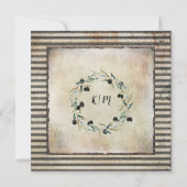 Rustikales Olivenblatt Wasserfarbenfarm Vintag Einladung (Rückseite)