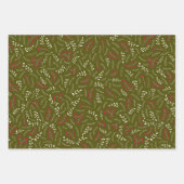 Rustikales Olivenmoos, grünes Blattwerk Geschenkpapier Set (Vorderseite 3)