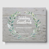 Rustikales Olivenöl Blätter Hochzeit Gästebuch (Vorderseite)