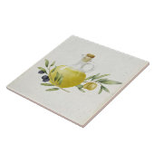 Rustikales Olivenöl Flasche Fliese (Seite)