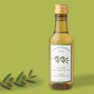 Rustikales Olivenöl Flasche Kraft Etikett Aufklebe