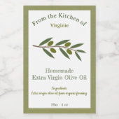 Rustikales Olivenöl Flasche Kraft Etikett Aufklebe (Einzelnes Label)