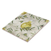 Rustikales Olivenöl Flasche Wasser Farben Fliese (Seite)