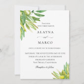 Rustikales Olivenöl Toskana Hochzeit Einladung (Vorderseite)