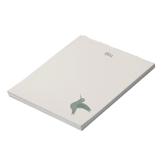 rustikales Olivgrün-Kolibri-Notizblock Notizblock (Rotiert)