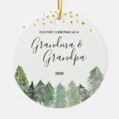 Rustikales Oma & Opa Erster Weihnachtsgeschmack Keramik Ornament (Vorne)