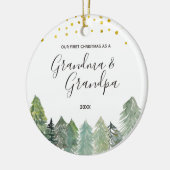 Rustikales Oma & Opa Erster Weihnachtsgeschmack Keramik Ornament (Links)