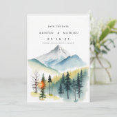 Rustikales Online-Gebirge Save The Date (Stehend Vorderseite)