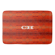 Rustikales Orange Aztec Streifen Muster Monogramm