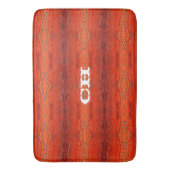 Rustikales Orange Aztec Streifen Muster Monogramm Badematte (Vorderseite Vertikal)