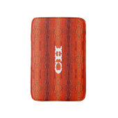 Rustikales Orange Aztec Streifen Muster Monogramm Badematte (Vorderseite Vertikal)