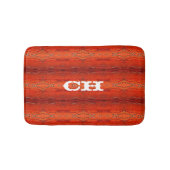 Rustikales Orange Aztec Streifen Muster Monogramm Badematte (Vorderseite)