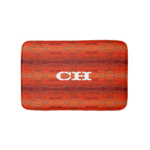 Rustikales Orange Aztec Streifen Muster Monogramm