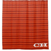 Rustikales Orange Aztec Streifen Muster Monogramm Duschvorhang (Vorderseite)