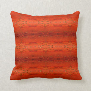 Rustikales Orange Azteken-Muster-Kissen Kissen