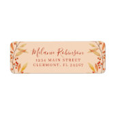 Rustikales Orange-Blätter Rücksendesiegel für Herb (Vorne)