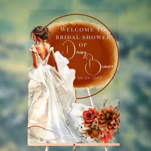 Rustikales Orange Boho Sonnenuntergang Brautparty Acrylschild (Neutral)