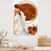 Rustikales Orange Boho Sonnenuntergang Brautparty Poster (Küche)