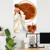 Rustikales Orange Boho Sonnenuntergang Brautparty Poster (Heimbüro)