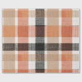 Rustikales Orange-Braun Wüsten-Sand Karomuster Geschenkpapier (Flach)