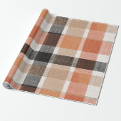 Rustikales Orange-Braun Wüsten-Sand Karomuster Geschenkpapier (Ungerollt)