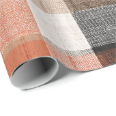 Rustikales Orange-Braun Wüsten-Sand Karomuster Geschenkpapier (Rolleneckpunkt)
