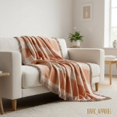 Rustikales Orange & Cream Buffalo Kariertes Bauern Decke
