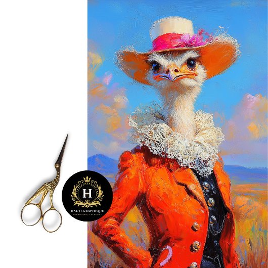 Rustikales Orange Elegance Ostrich Spring Floral Seidenpapier