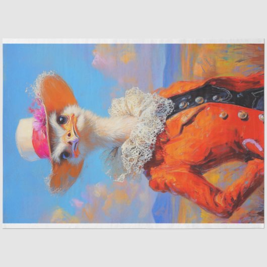 Rustikales Orange Elegance Ostrich Spring Floral Seidenpapier (Vorderseite)