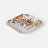Rustikales Orange Floral Fall Brautparty Pappteller (Gewinkelt)