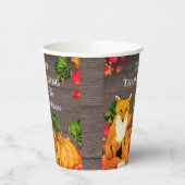 Rustikales Orange Fox Pumpkin Fall Erntedank Party Pappbecher (Links)